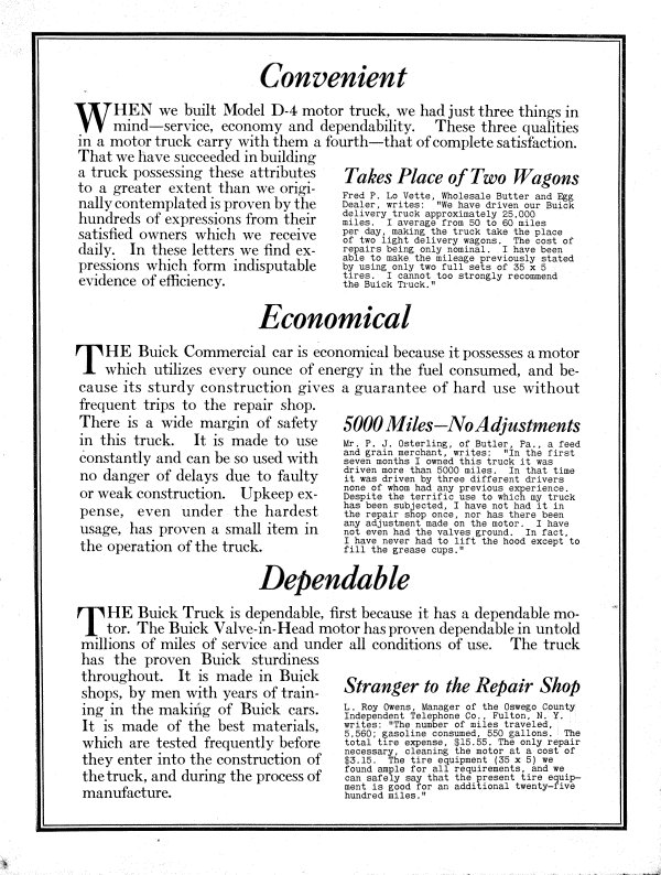 1914 Buick Commercial Cars Page 1